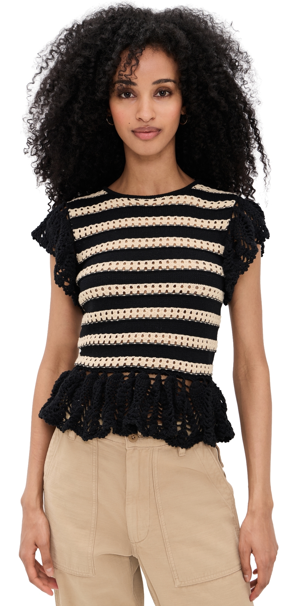 Coen Top Black Oat Stripe