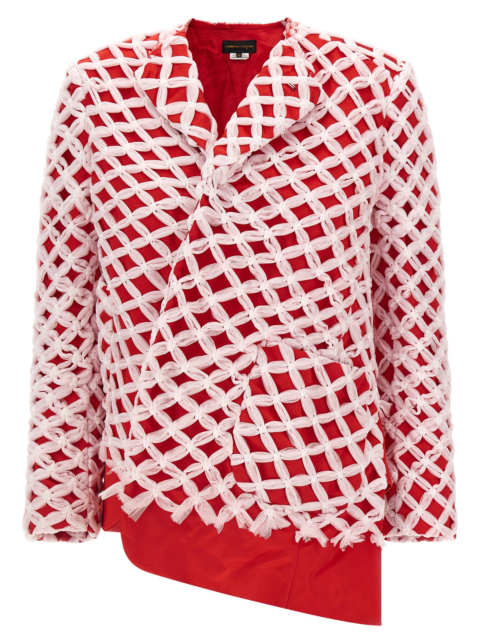 Tulle Weave Blazer — Red