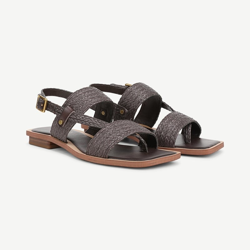 Shoes Enrica Sandal Chocolate Braided Raffia
