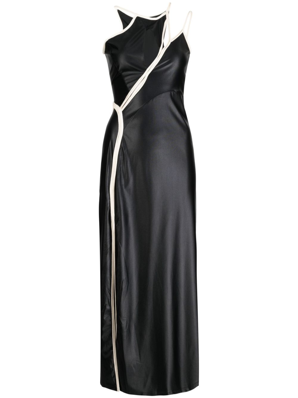 Asymmetric halterneck dress - Black