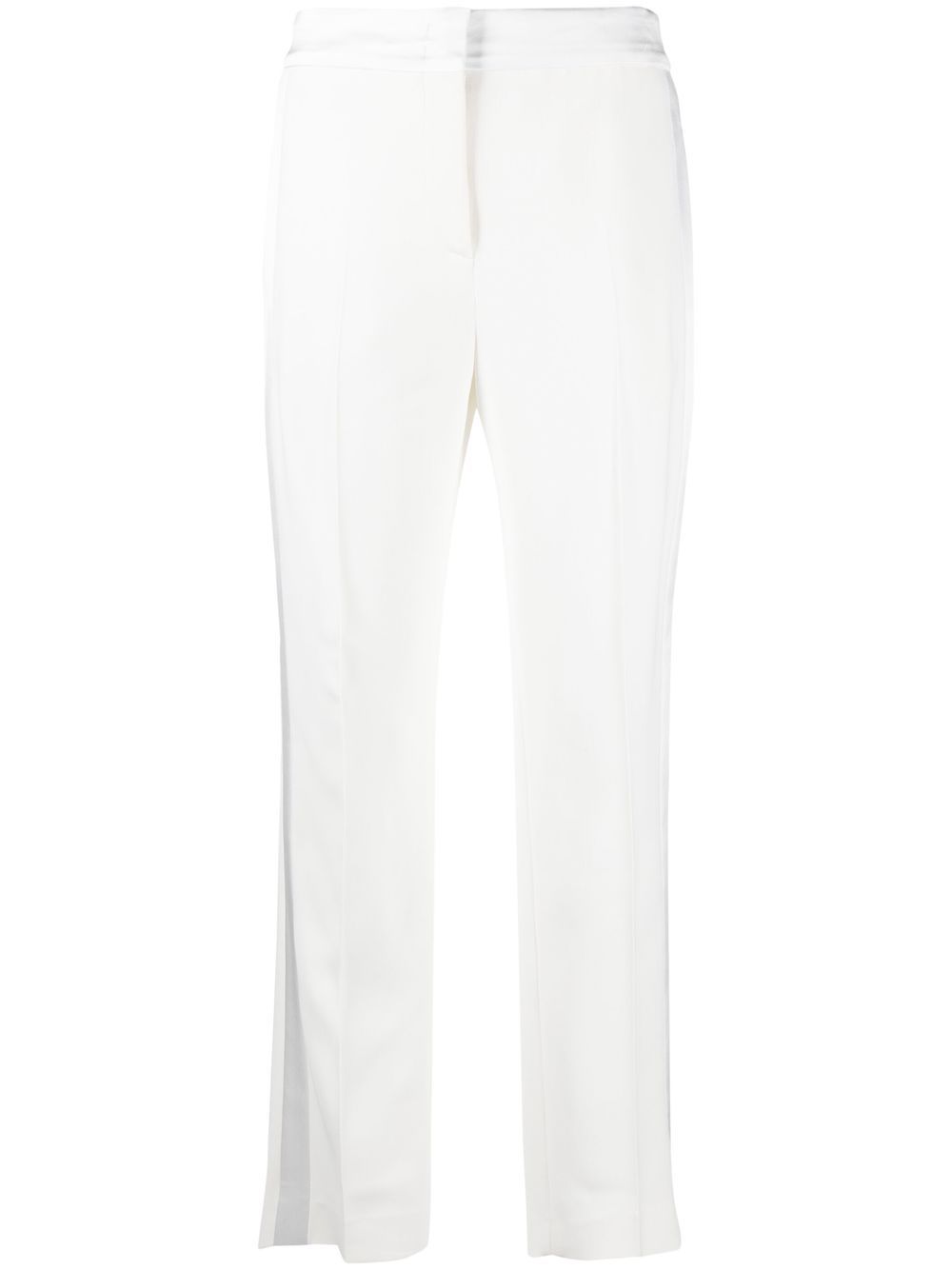 High-waisted tapered trousers - White