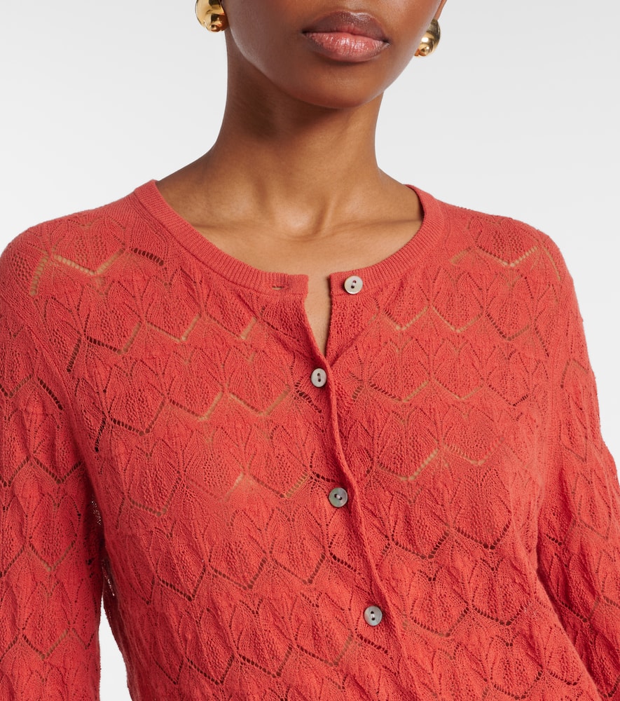 Pointelle cotton cardigan