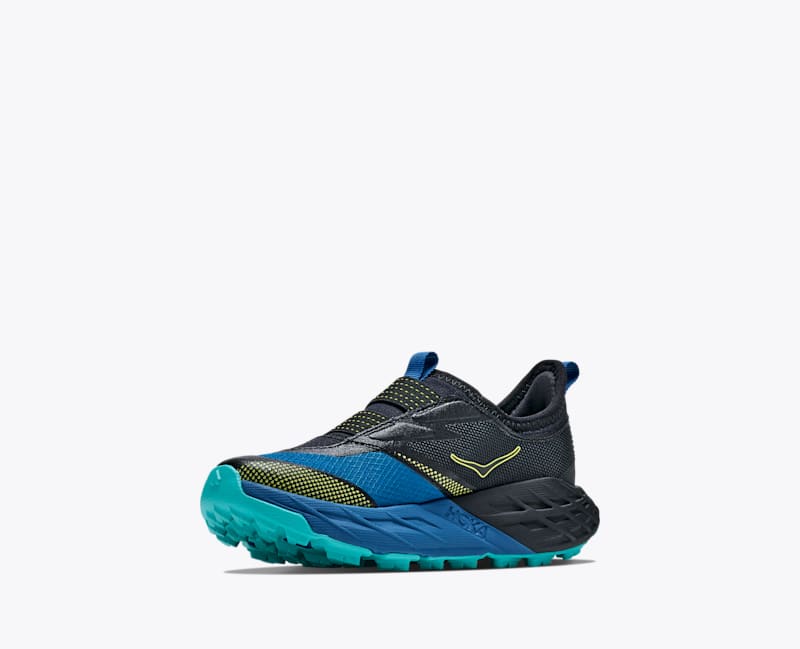 HOKA Speedgoat 7 Shoes in Black/Night Glow Blue