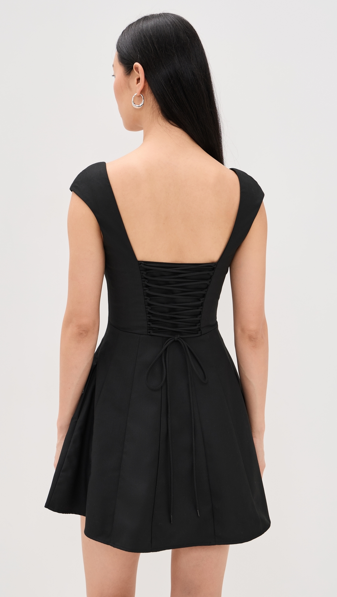 Leila Twill Mini Dress Black