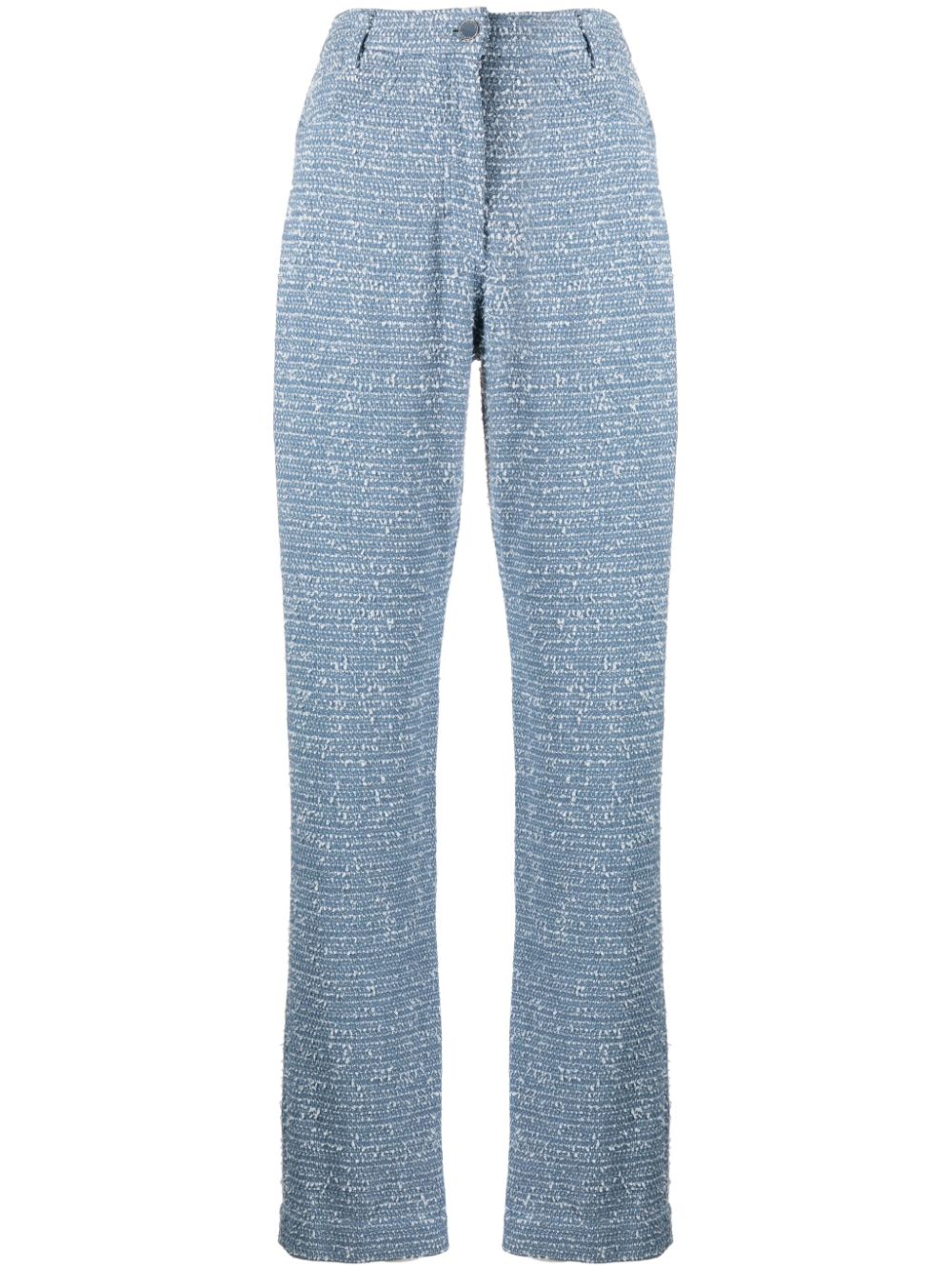 Bouclé straight-leg trousers - Blue