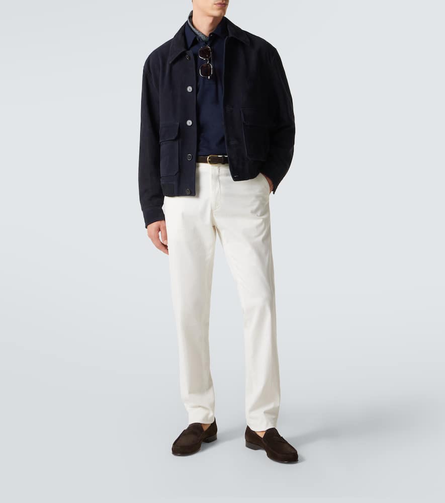 Cotton and cashmere polo shirt