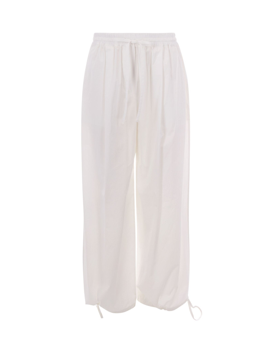 White Regular Drawstring Pants