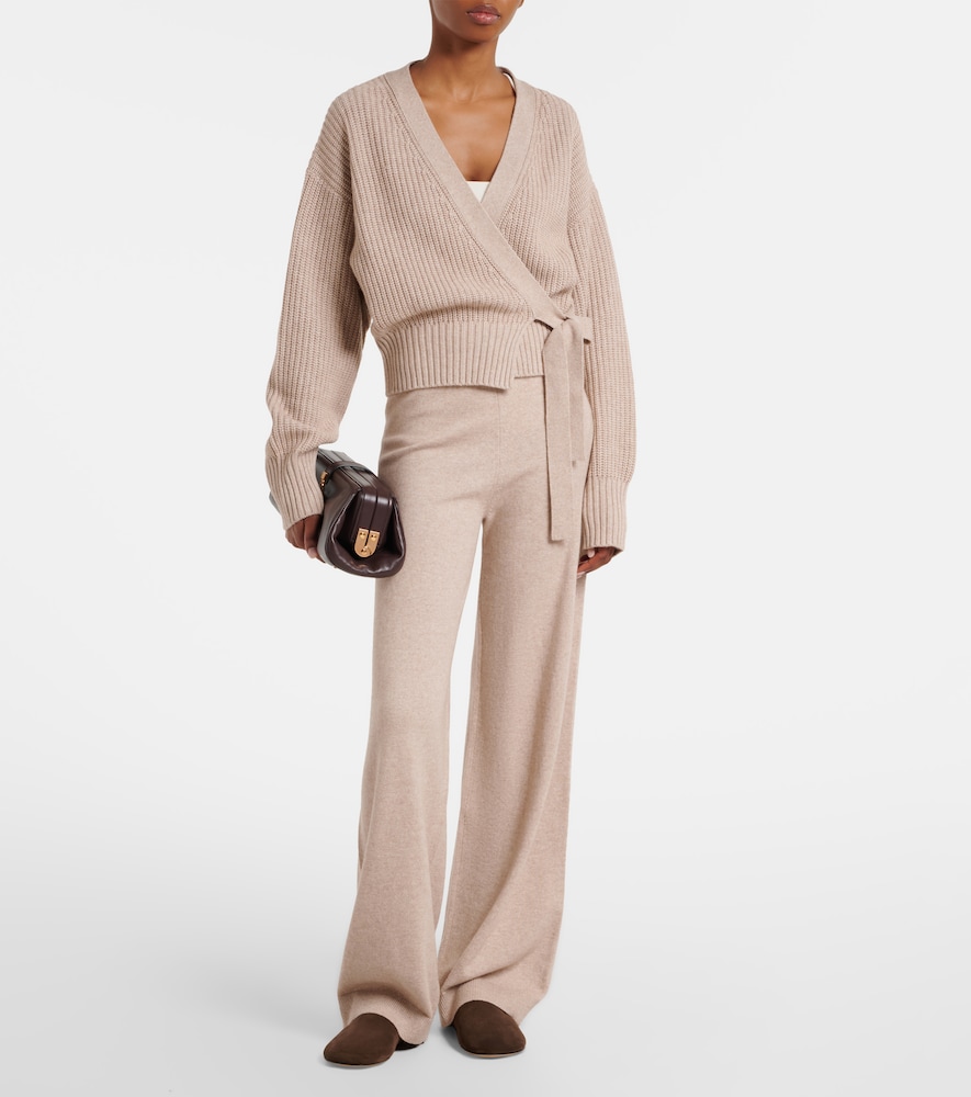 Cotton and cashmere wide-leg pants