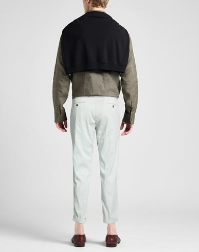 Man Pants Sky blue Size 33 Linen, Cotton, Elastane