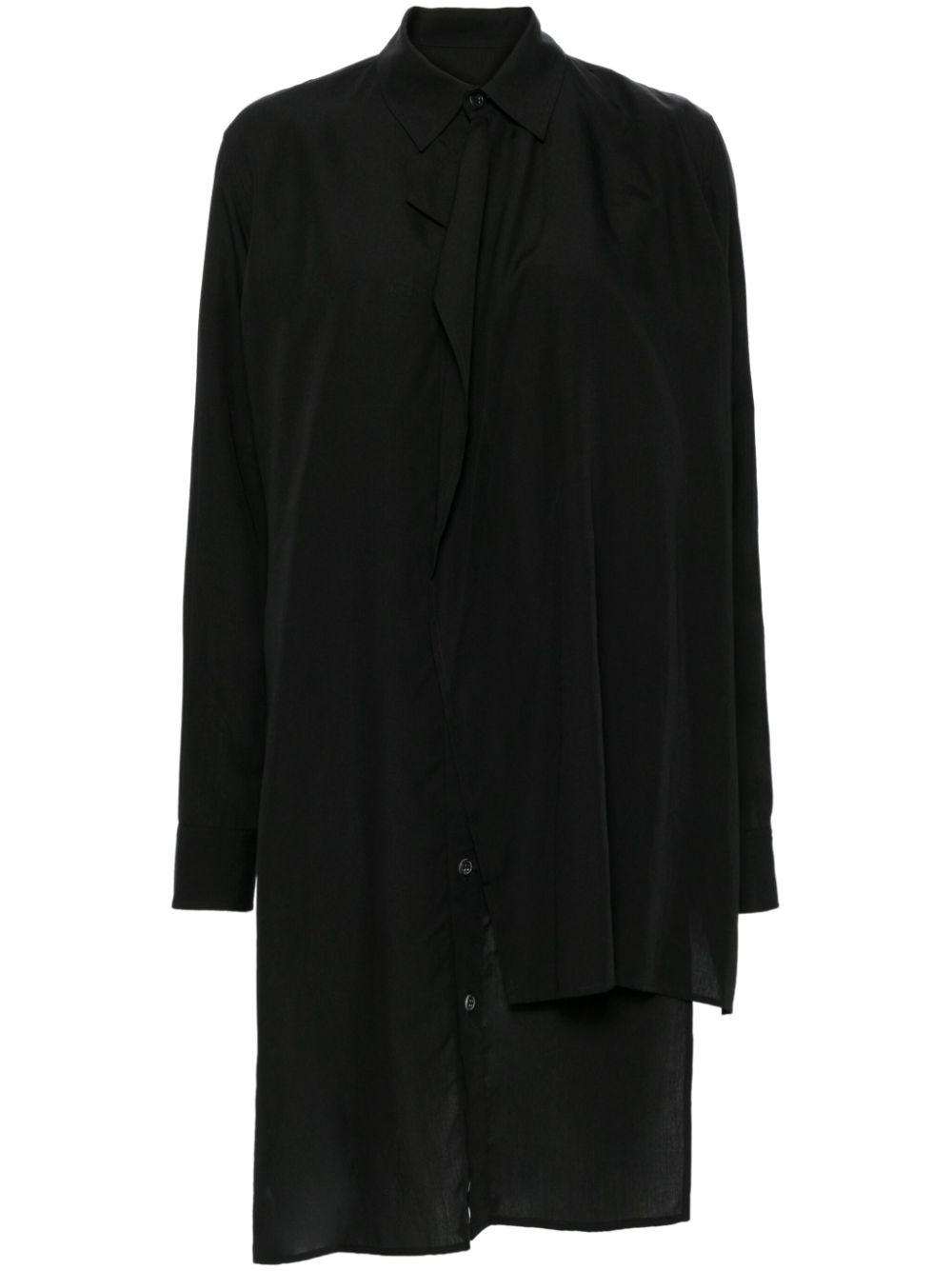 Layered-design shirt - Black