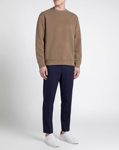 Man Sweatshirt Khaki Size XL Cotton, Polyester, Elastane