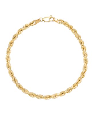 Macys Hollow Rope Chain Bracelet In 14k Yellow Gold