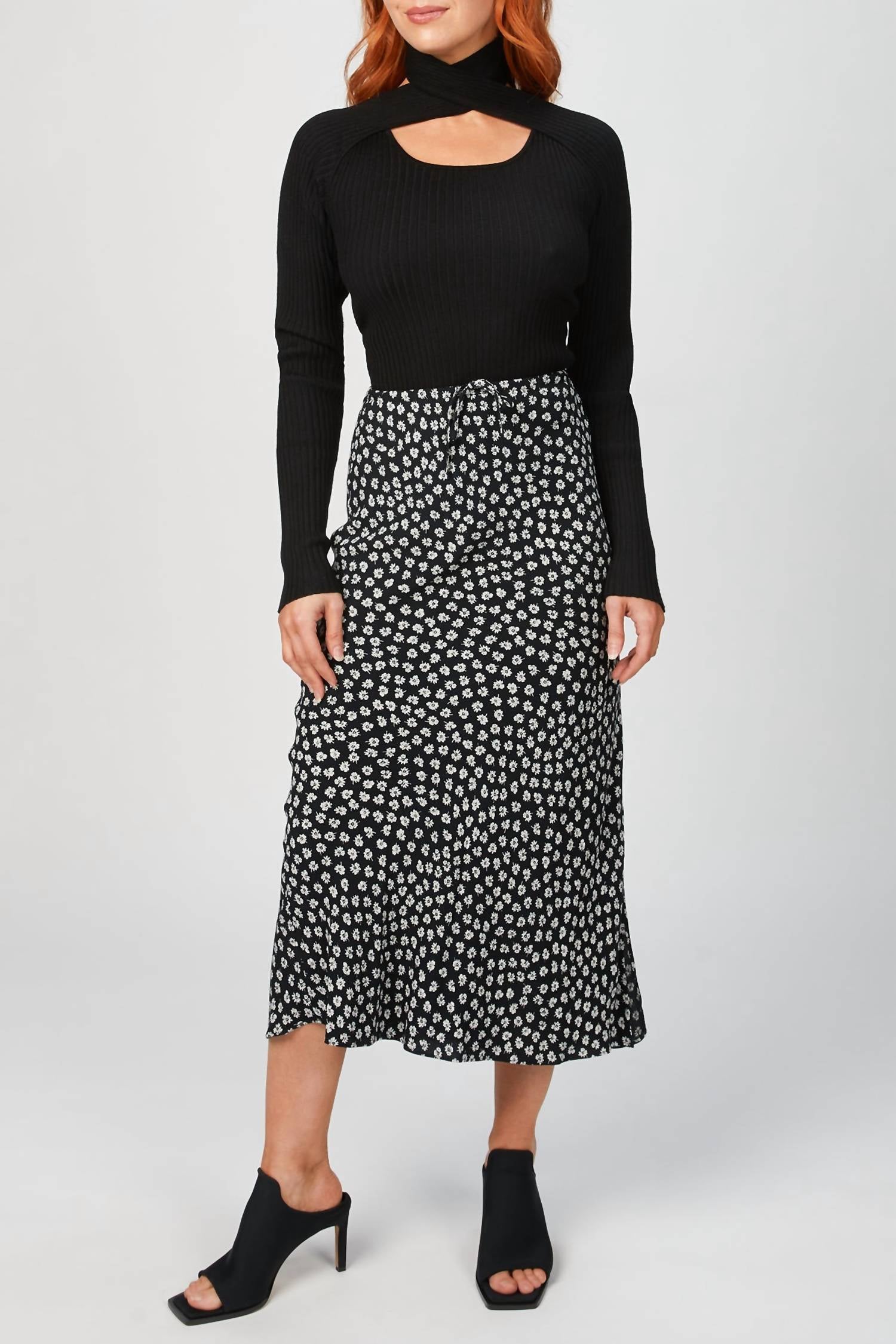 Loop Layered Knit Top In Black