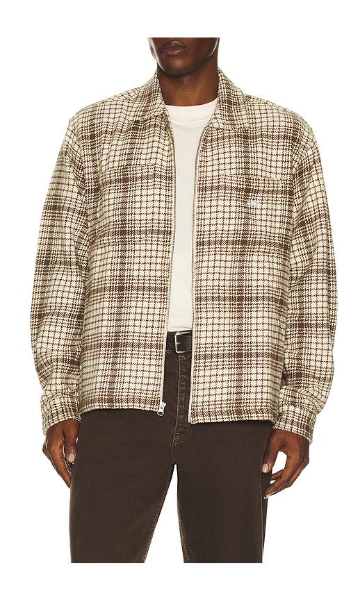 Obey Parker Zip Shirt Jacket in Unbleached Multi. M also in S, L, XL/1X