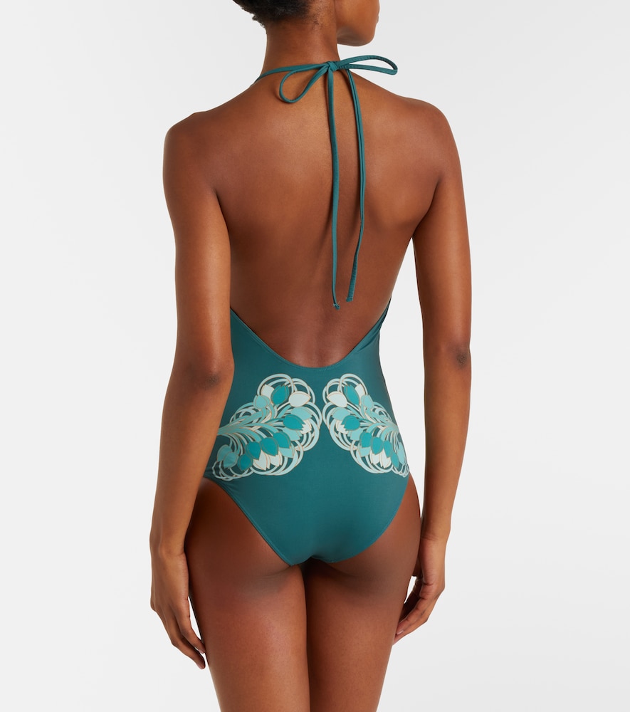 Printed halterneck swimsuit
