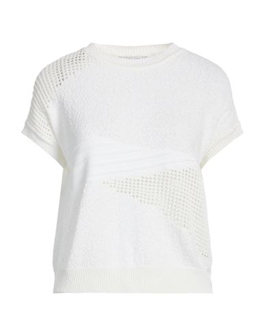 Woman Sweater White Size 12 Cotton, Polyamide