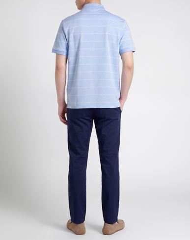 Man Polo shirt Sky blue Size L Cotton