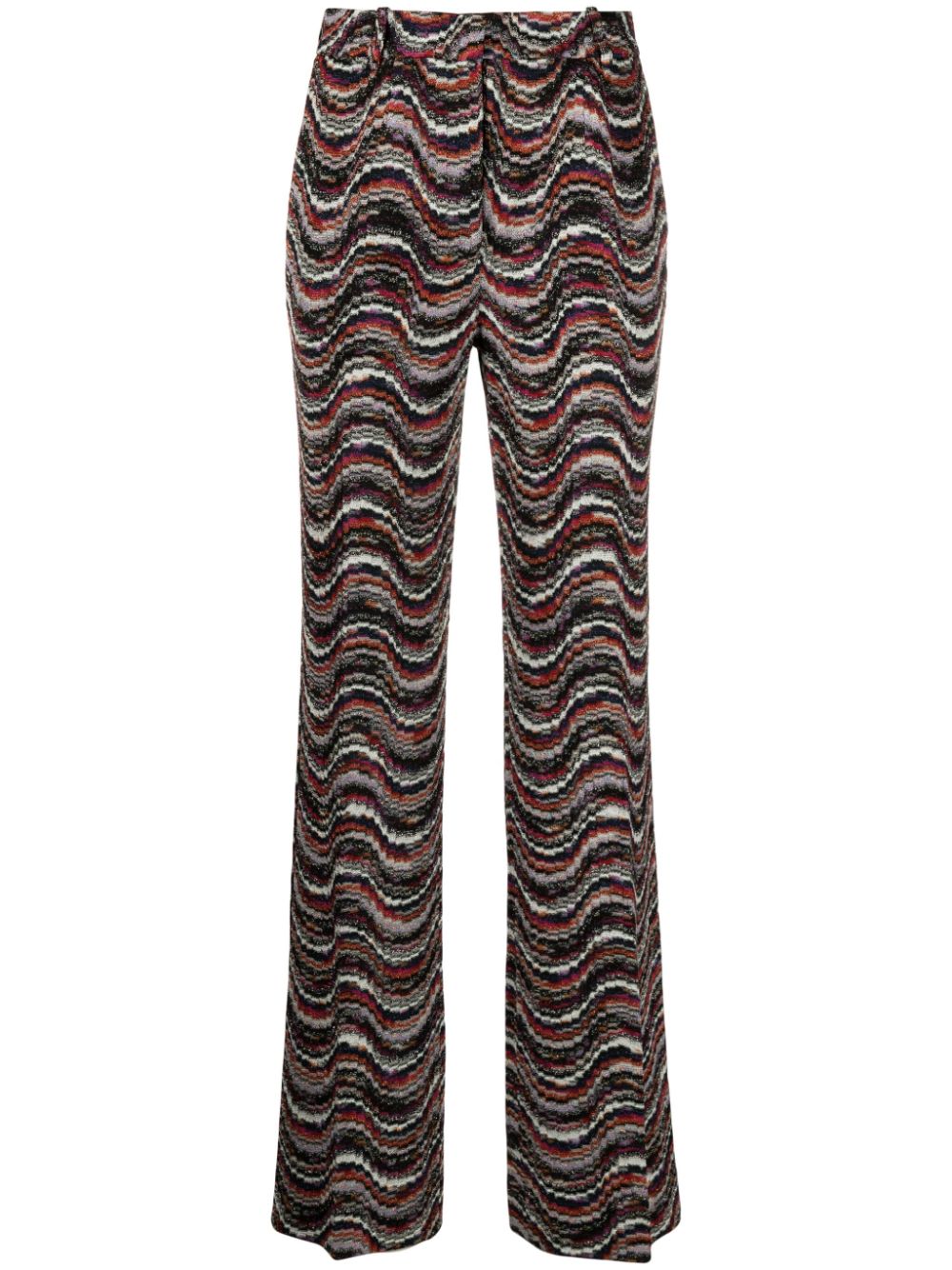 Jacquard straight-leg trousers - Black