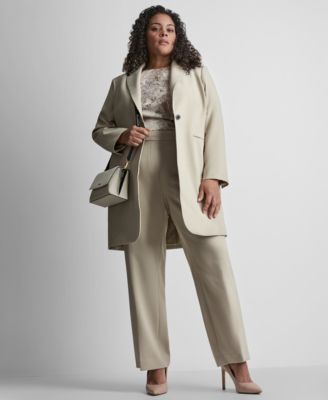 One Button Topper Pull On Elastic Back Pant