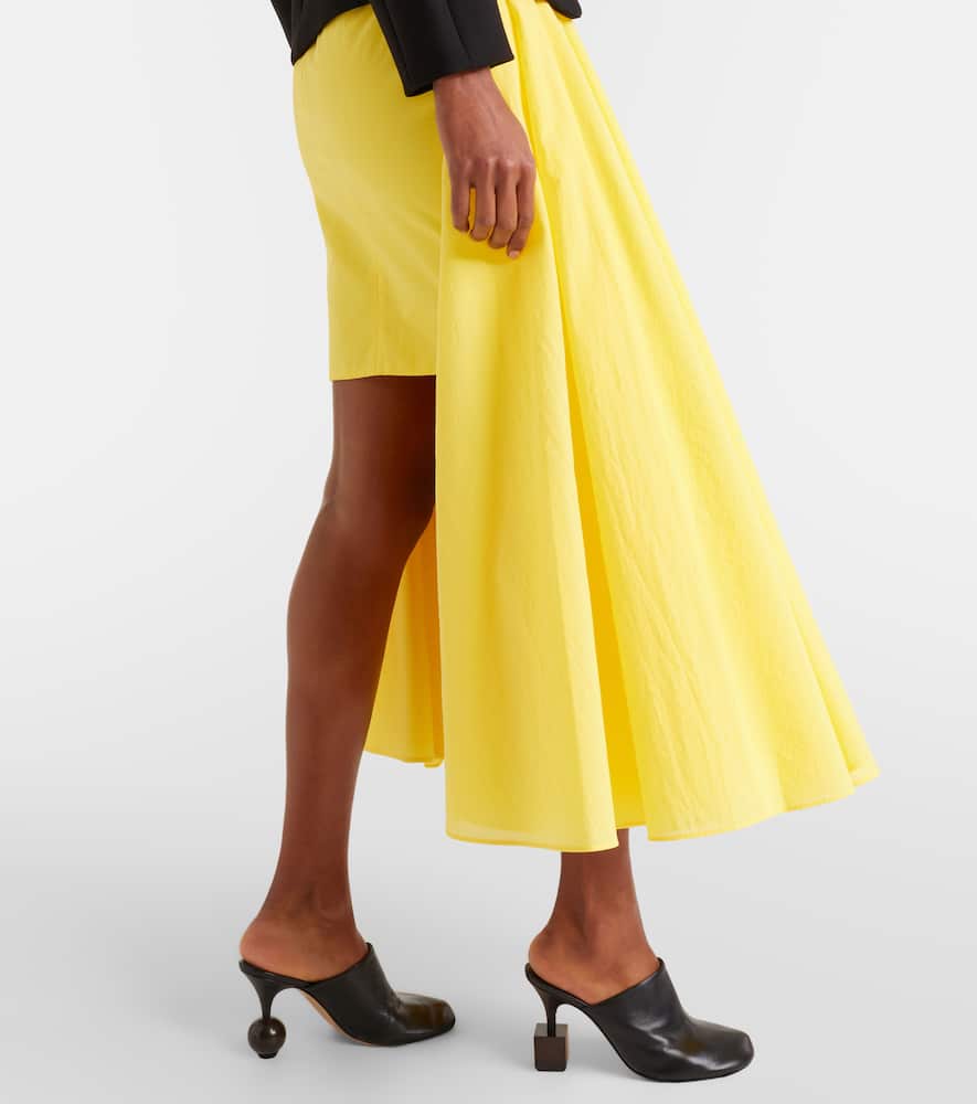Paysan asymmetric cotton-blend midi skirt