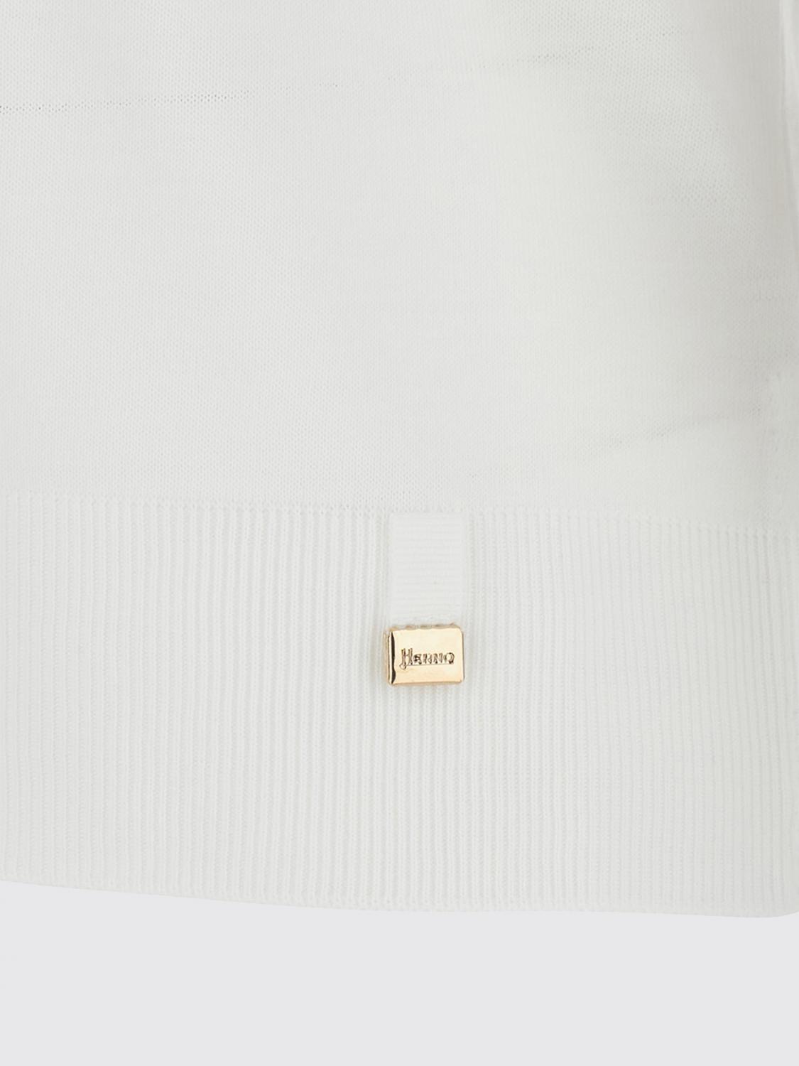 Fine-knit short-sleeved jumper - White