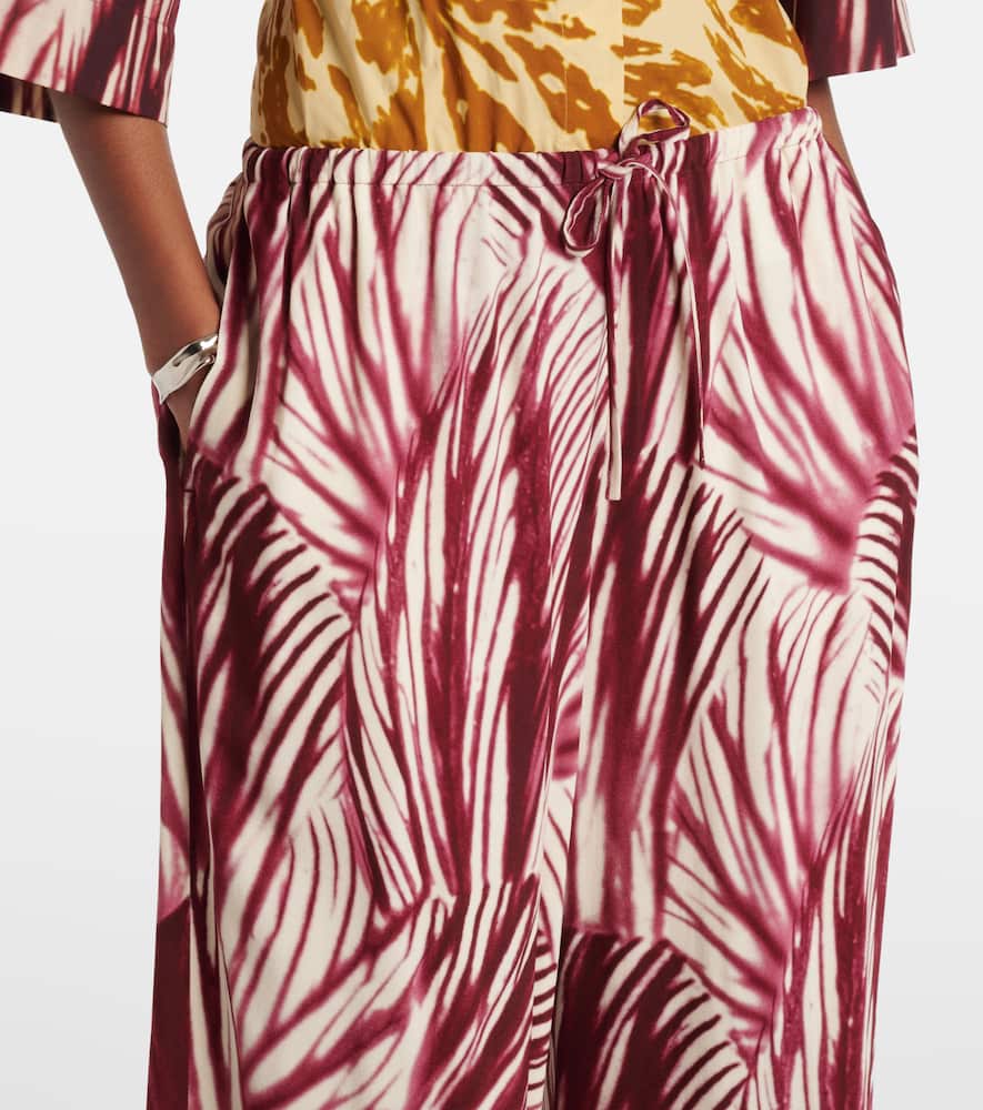 Printed crêpe wide-leg pants