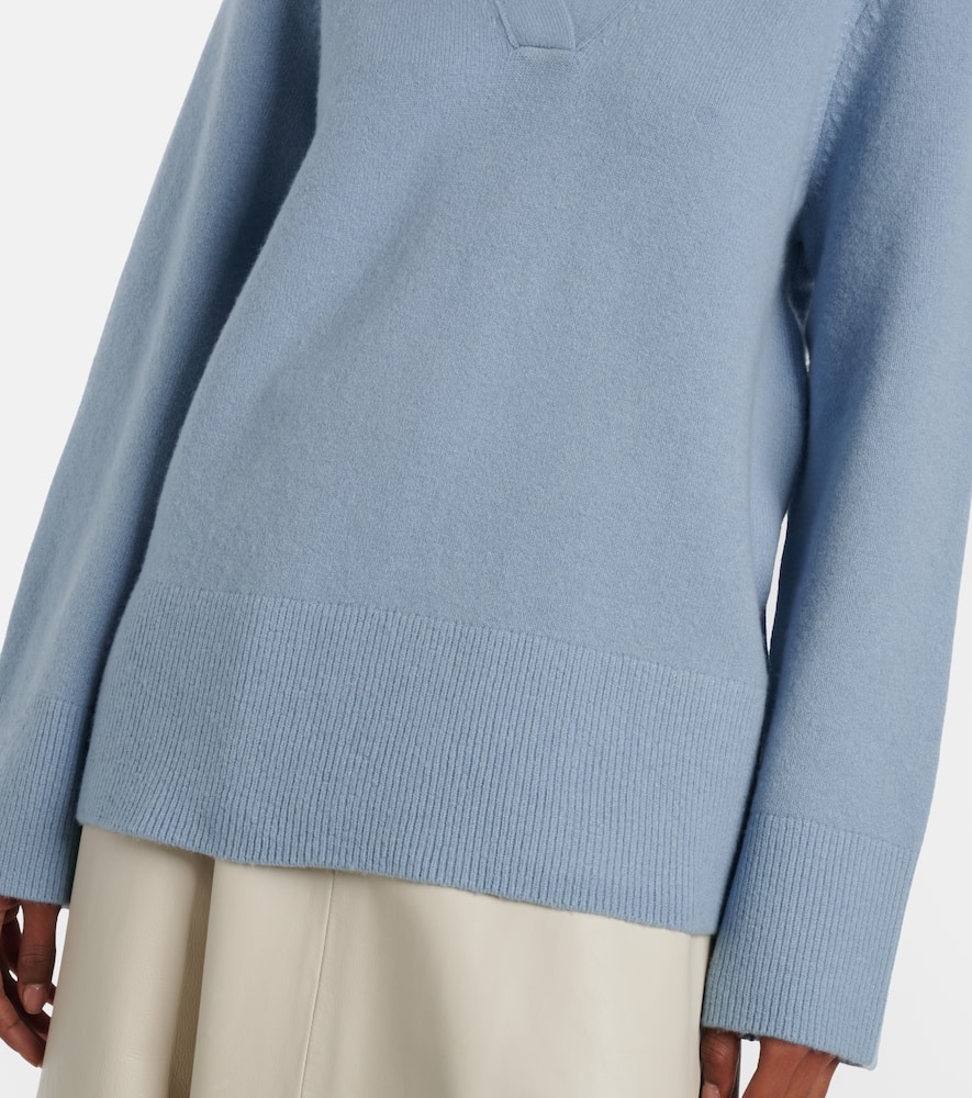 Wool and cashmere-blend polo sweater