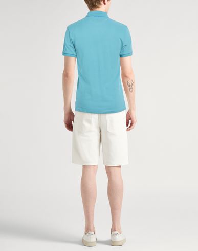 Man Polo shirt Turquoise Size M Cotton