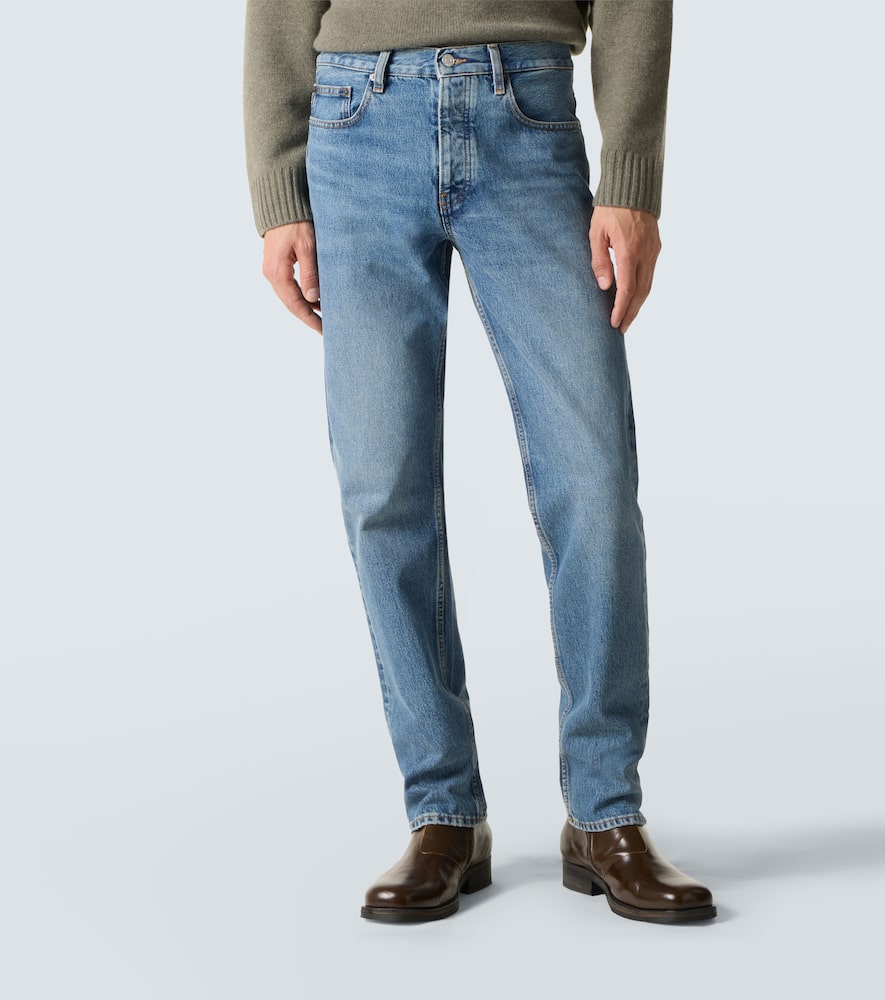 Mid-rise straight jeans