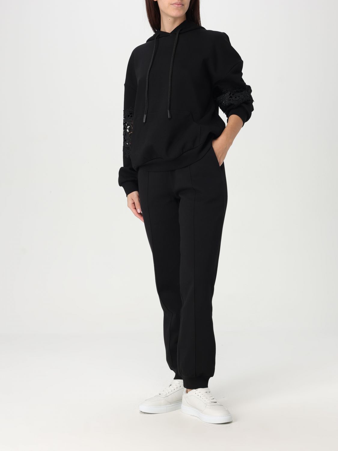 Brushed track pants - Black