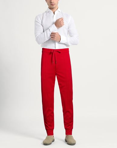 Man Pants Red Size 34 Polyester, Cotton, Elastane