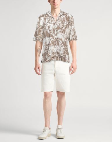 Man Shirt Khaki Size L Cotton
