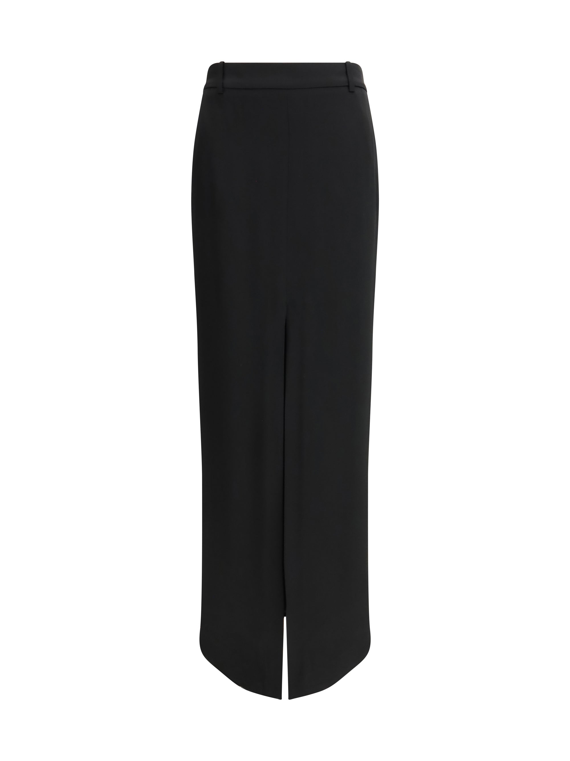 Tailored Crepe Envers Satin Skirt — Black