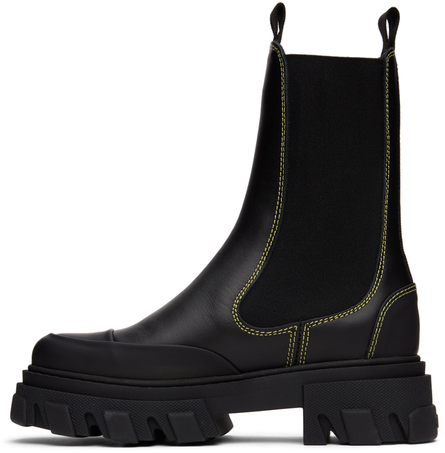 Black cleat chelsea boots
