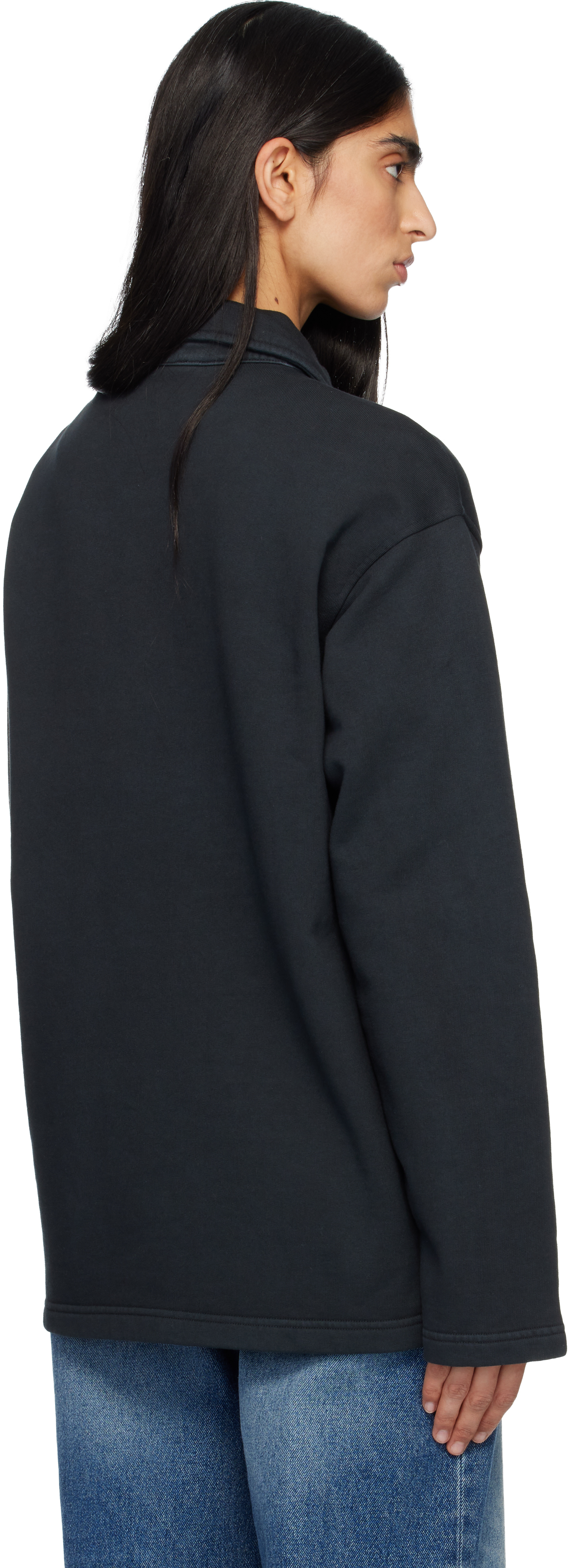 Black Long-Sleeve Polo