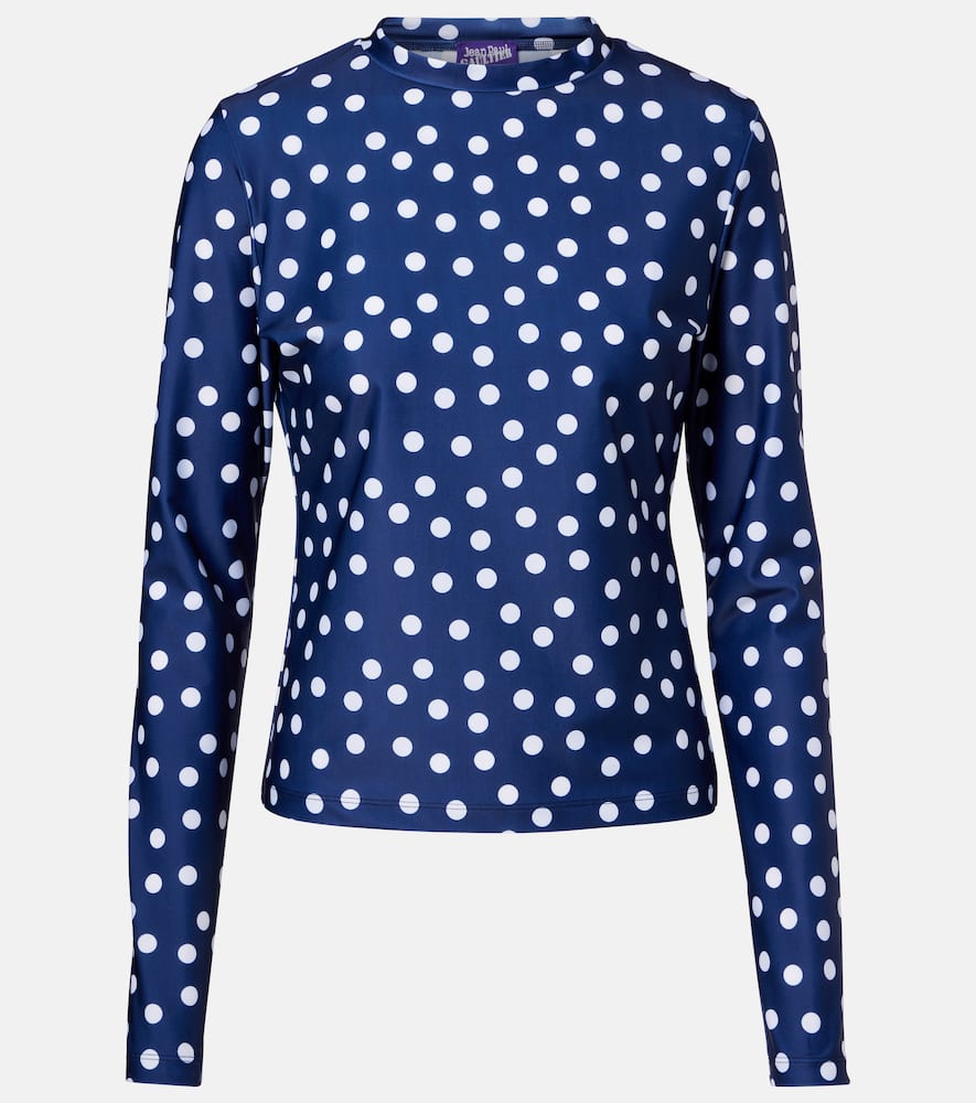 Polka-dot jersey top