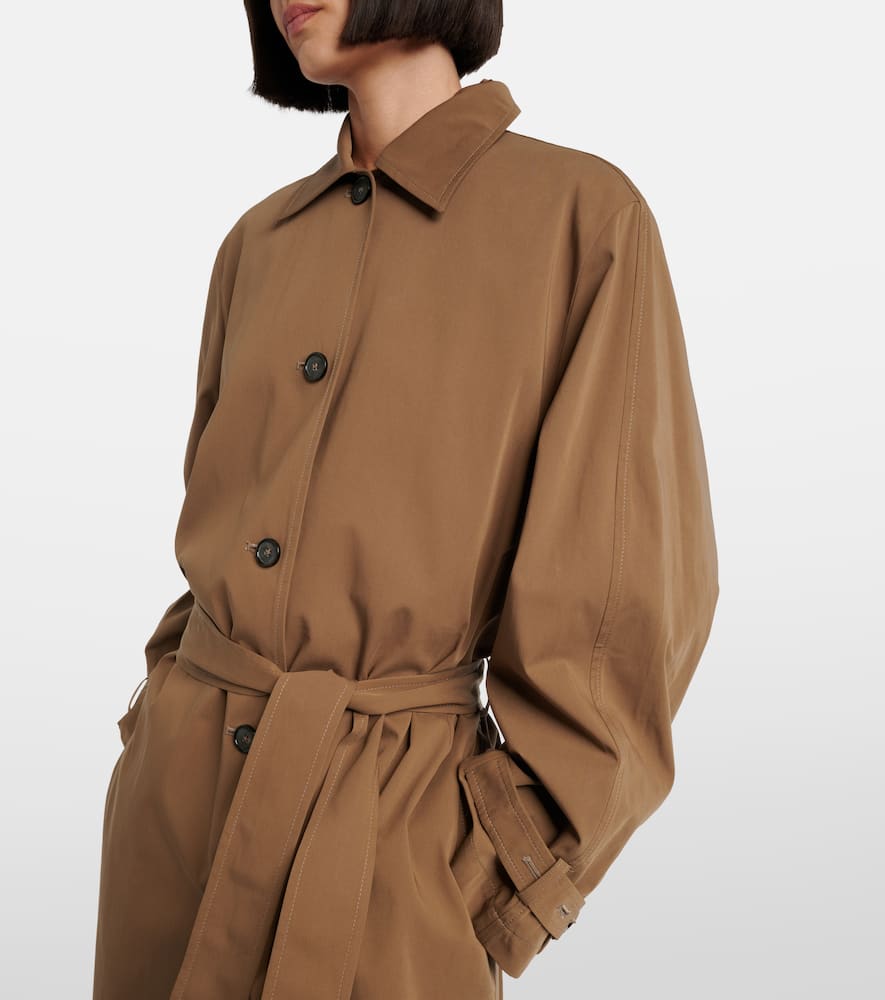 Belted cotton trench coat