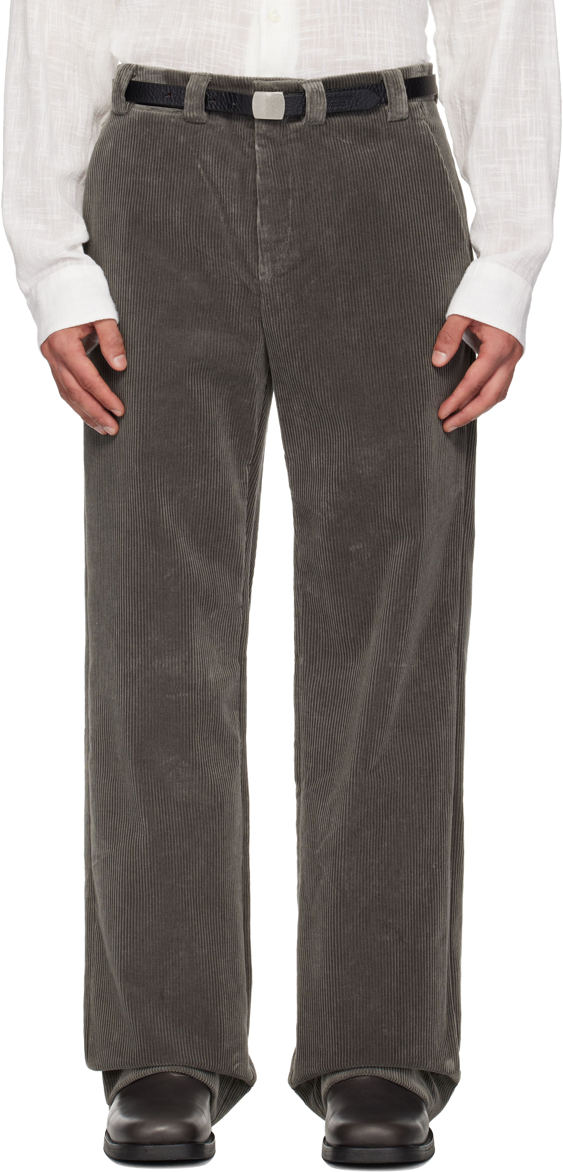 SSENSE Exclusive Gray Corduroy Trousers