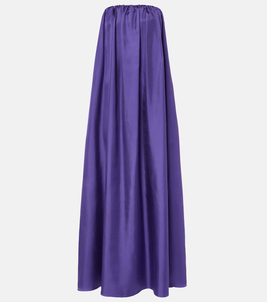 Edda pleated silk maxi dress