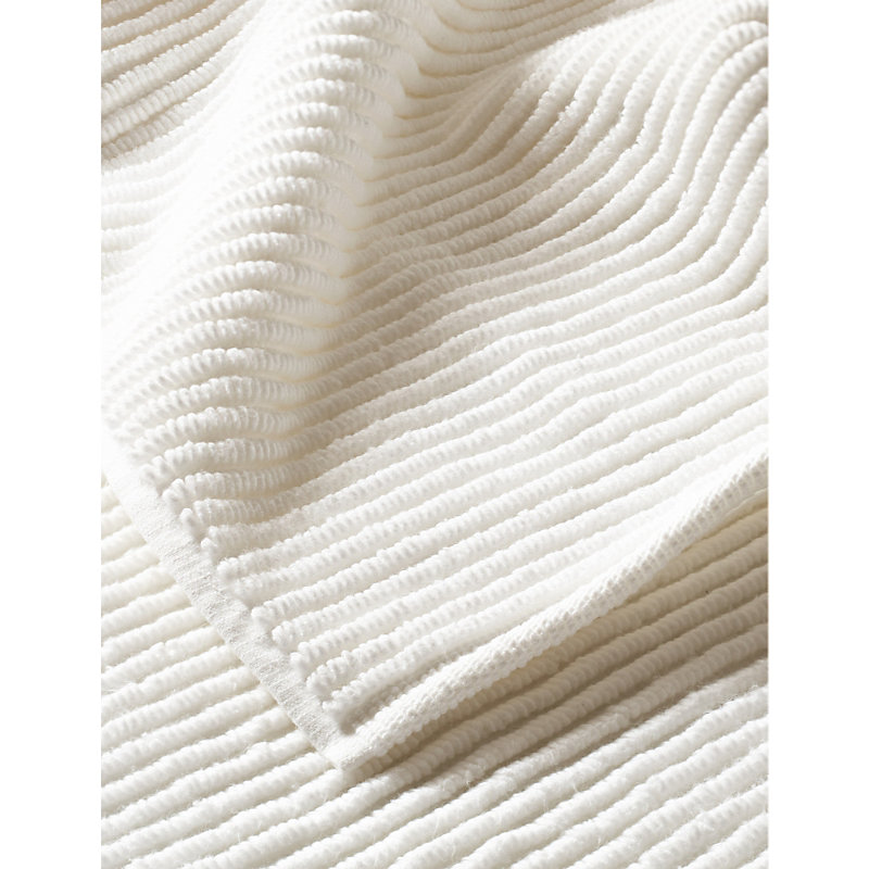 White Narrow-rib Cotton Bathmat 60cm x 60cm Bath Mat
