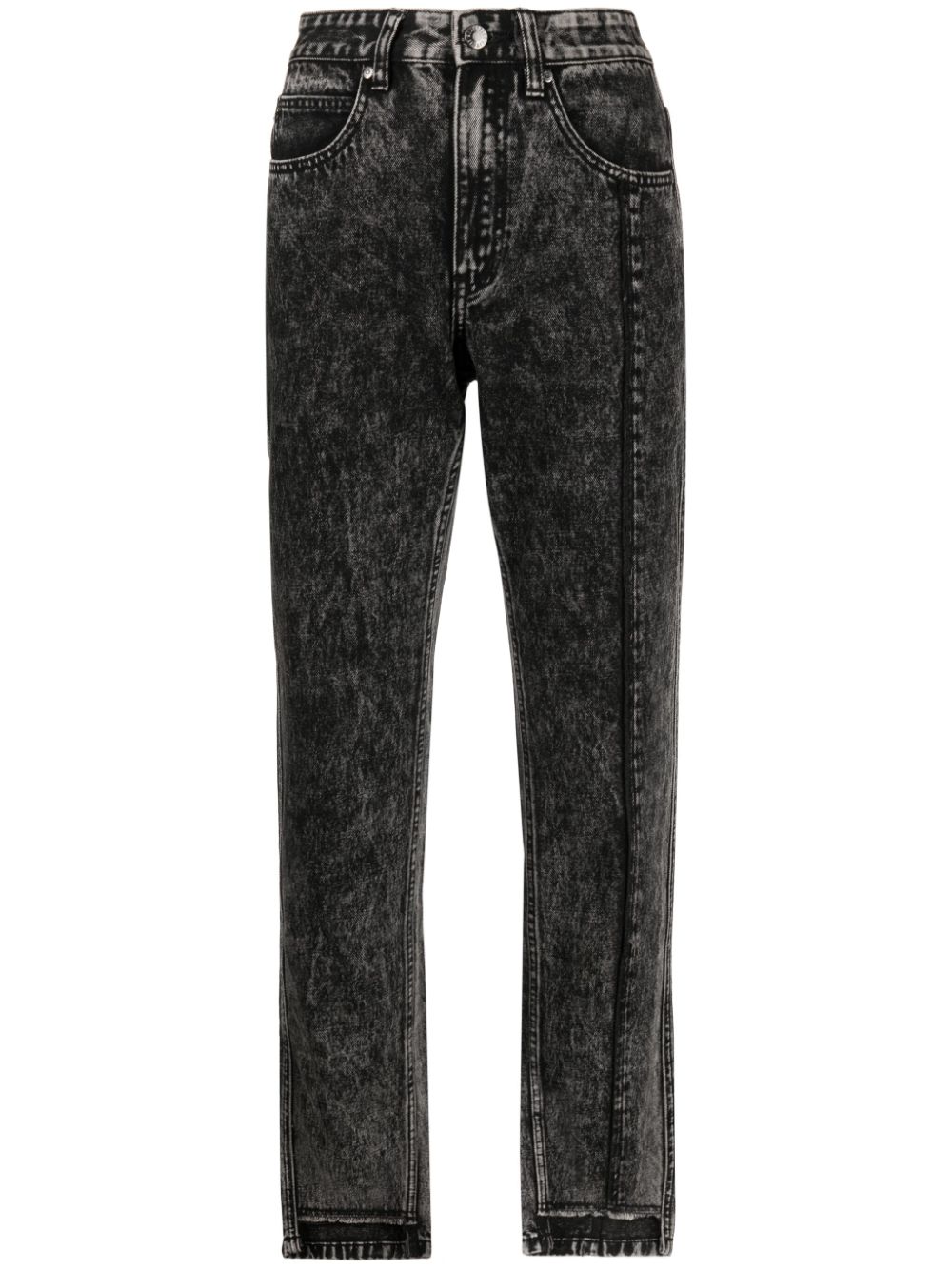 High-rise straight-leg jeans - Black