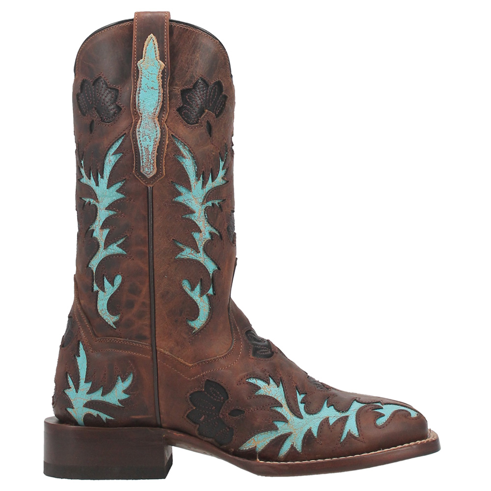 Tamarind Tooled Inlay Square Toe Cowboy Boots