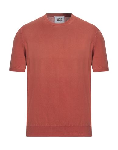 Man Sweater Rust Size 38 Cotton