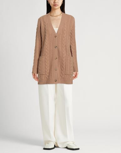 Woman Cardigan Camel Size M Wool, Cashmere