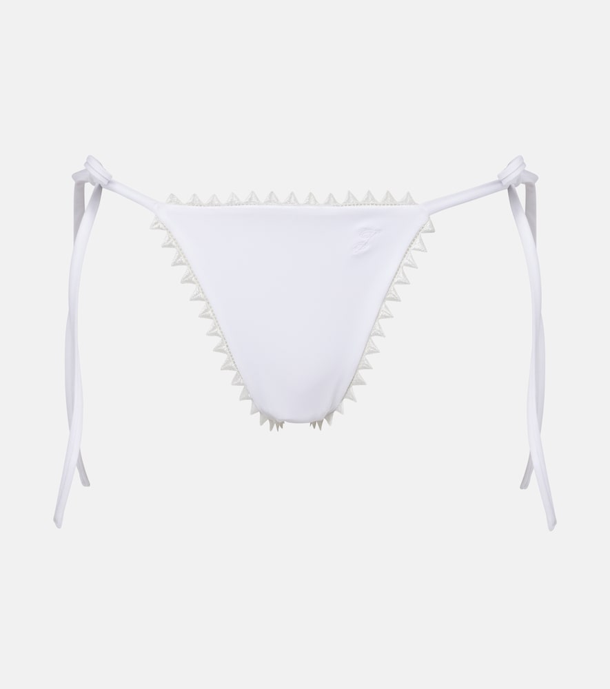 Picot embroidered bikini bottoms