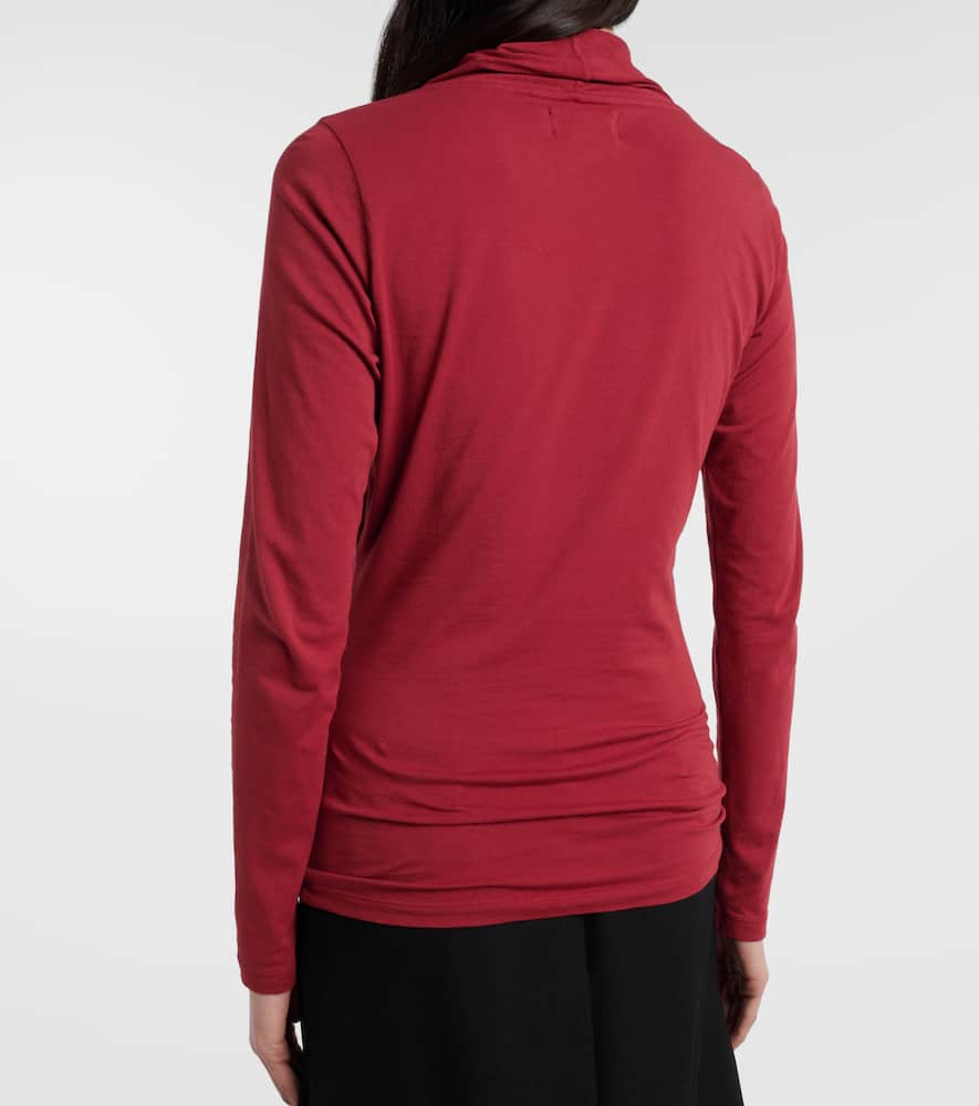 Meri cotton-blend jersey wrap top