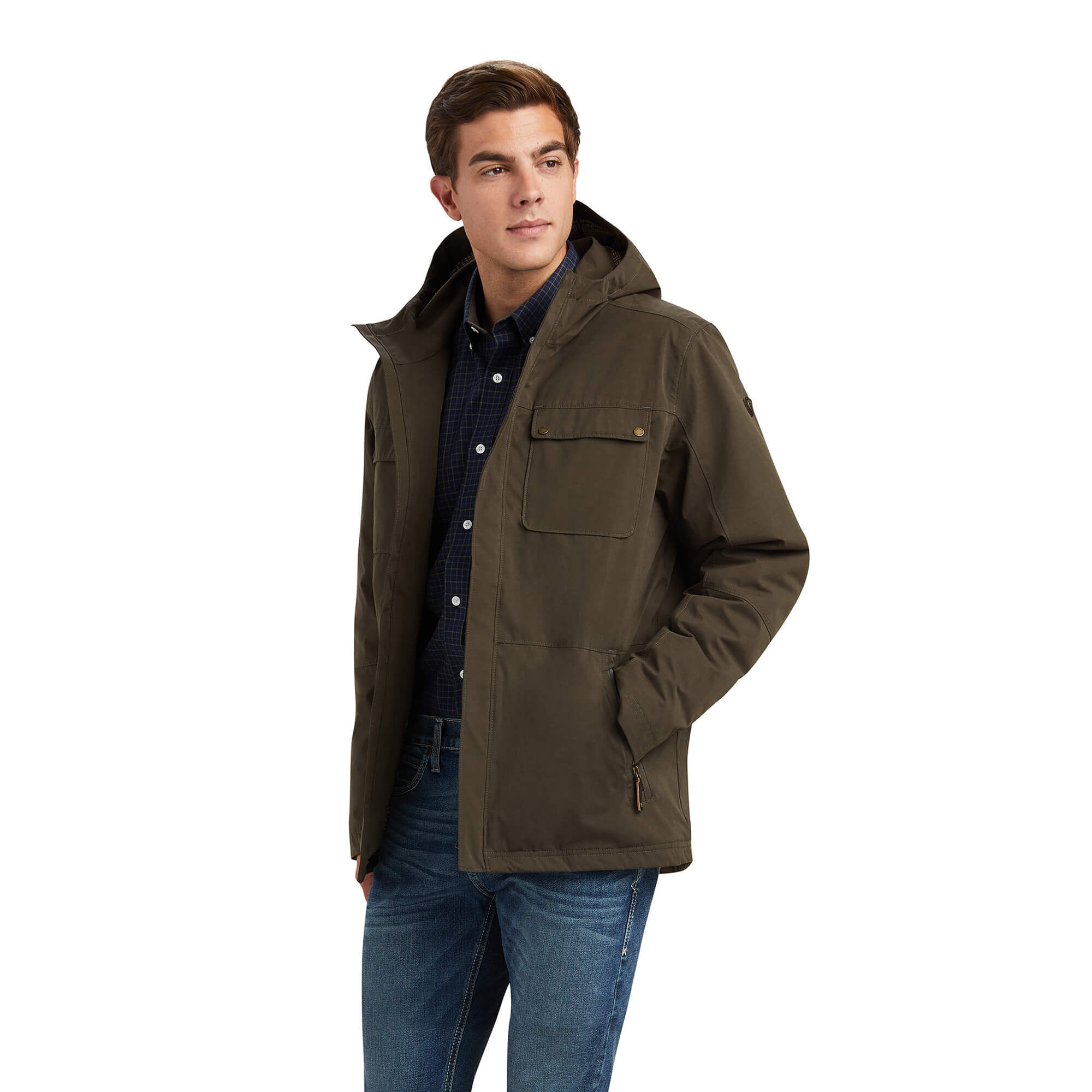 Men's Argentium Insulated Parka Jacket Long Sleeve in Earth