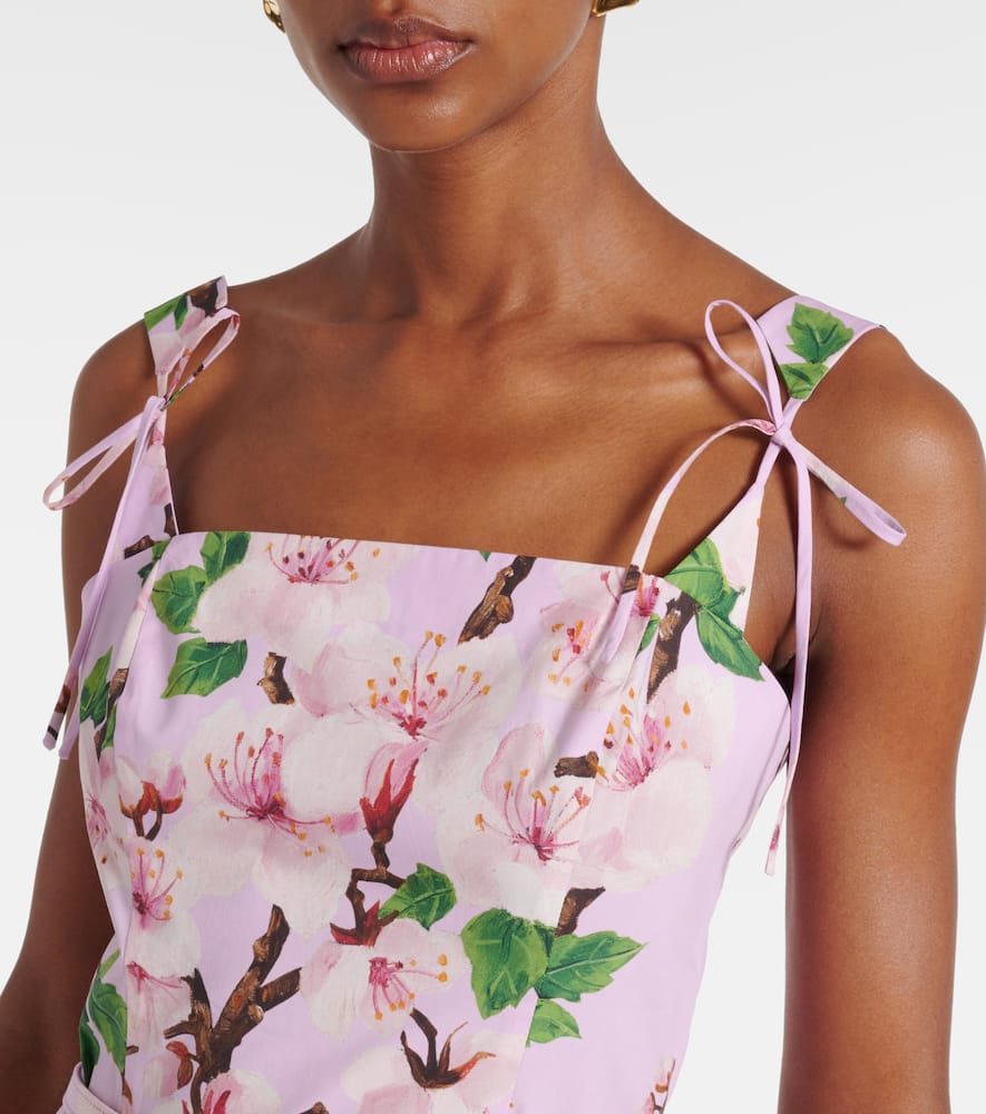 Floral cotton-blend midi dress