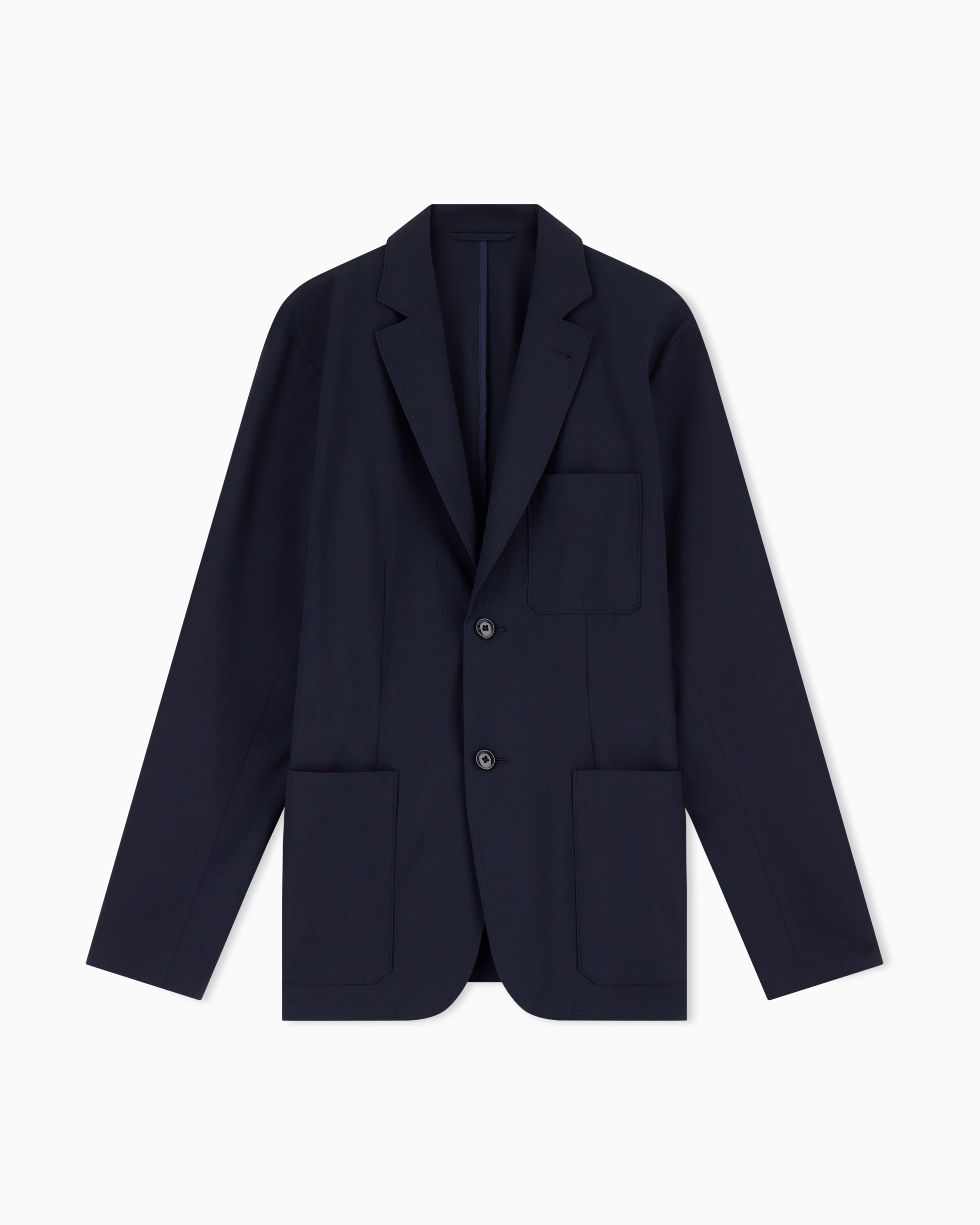 Structured Wool Blend Casual Jacket