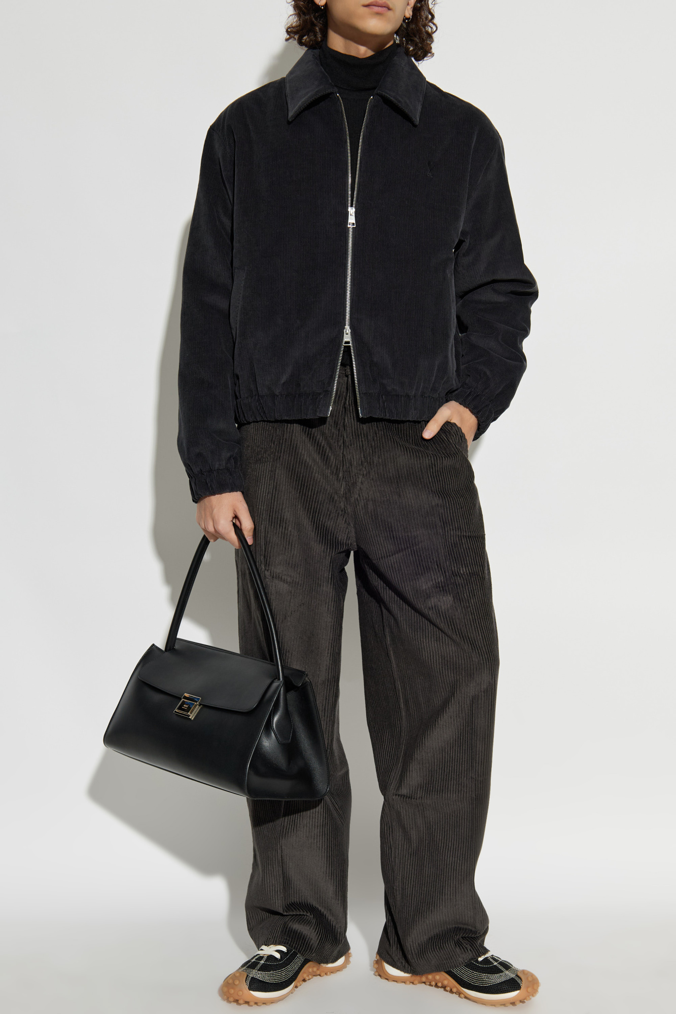 Corduroy Trousers, Men's, Grey